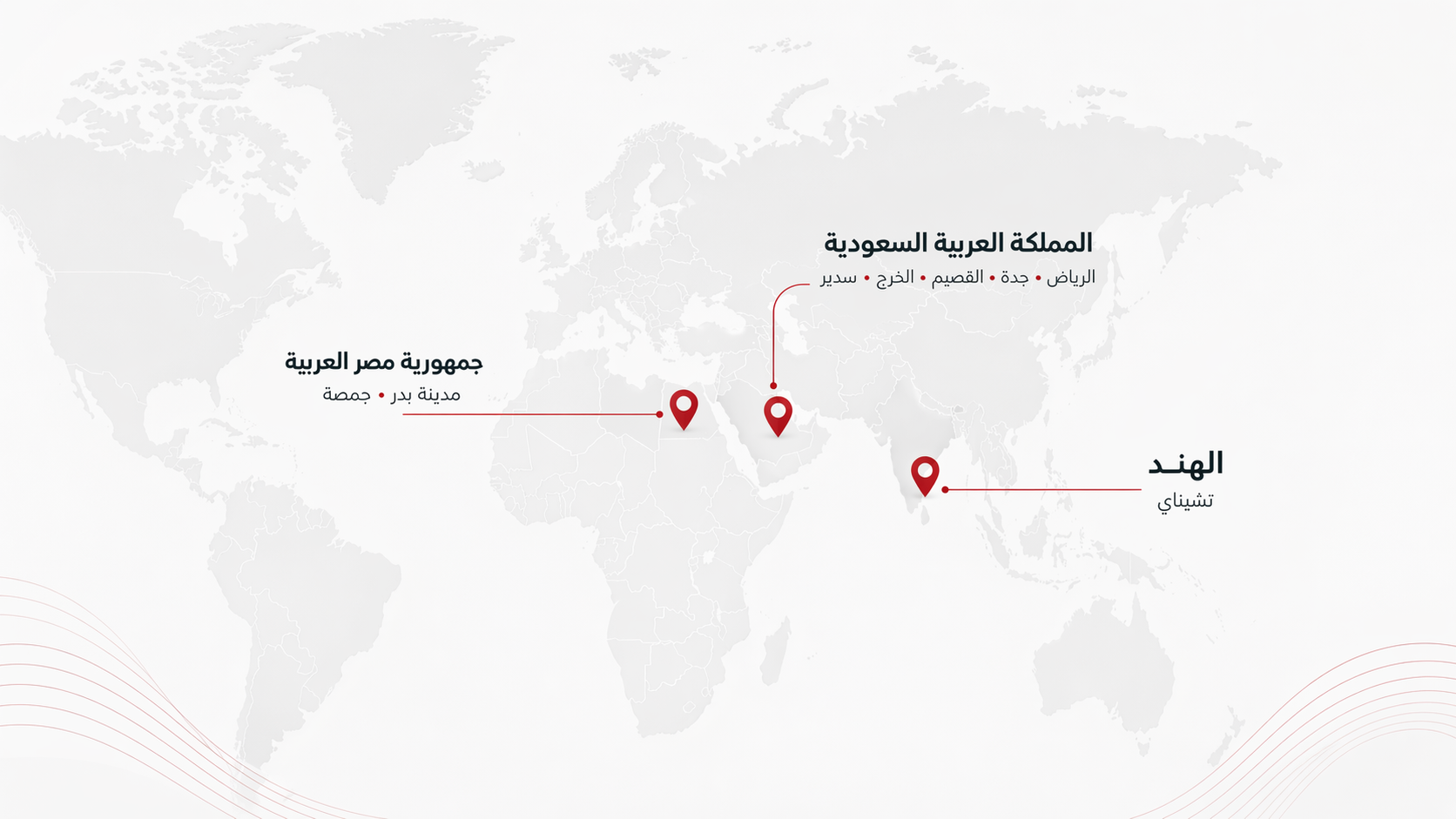 خريطة انتشار مصانع صفا فوم في السعودية ومصر والهند