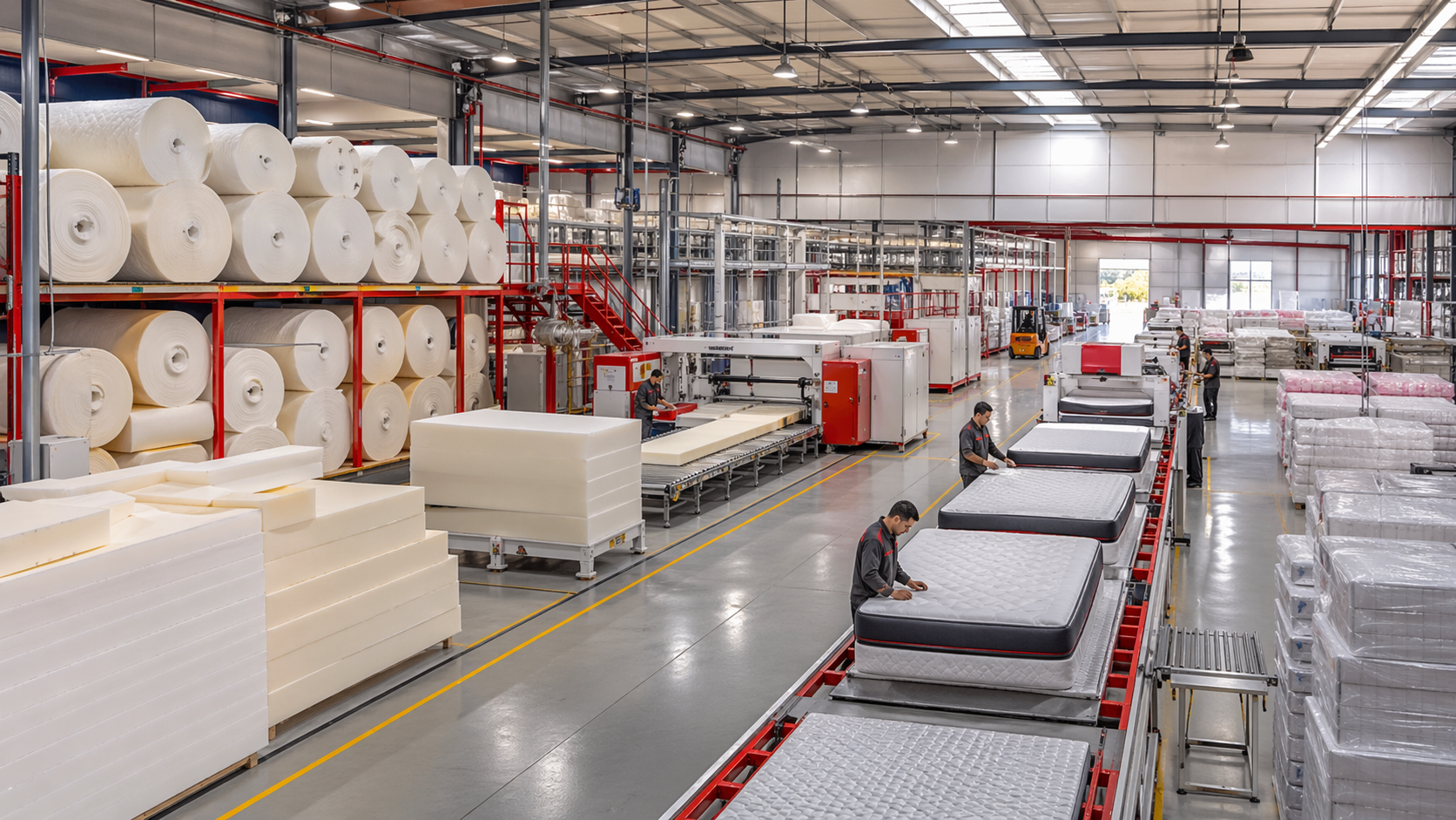 مشهد صناعي داخلي احترافي يعبر عن التكامل الصناعي في صفاء فوم