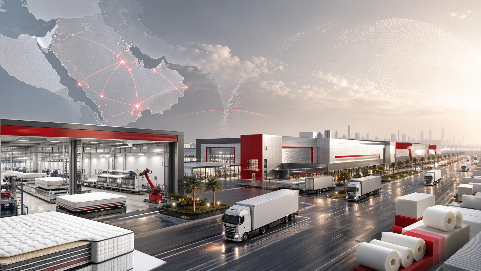 صورة بانورامية صناعية تعبر عن انتشار وقدرات صفاء فوم